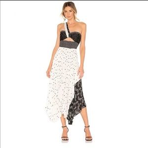NWT A.L.C. Aurora One-Shoulder Black White Dress Size 4